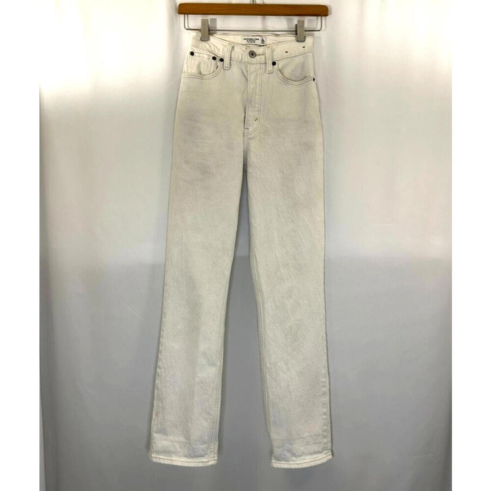 Abercrombie Fitch Jeans Women's Size 000/23 White 90s Straight Ultra High Rise